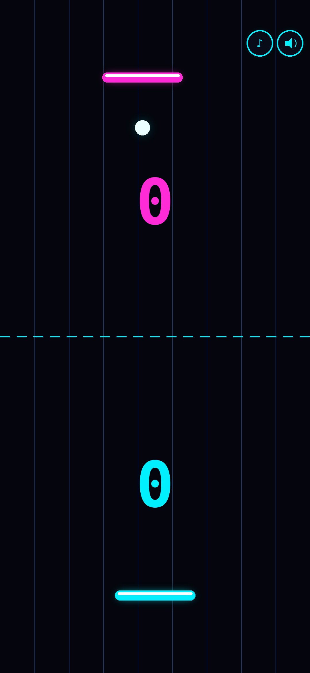 Vertical Pong match in progress