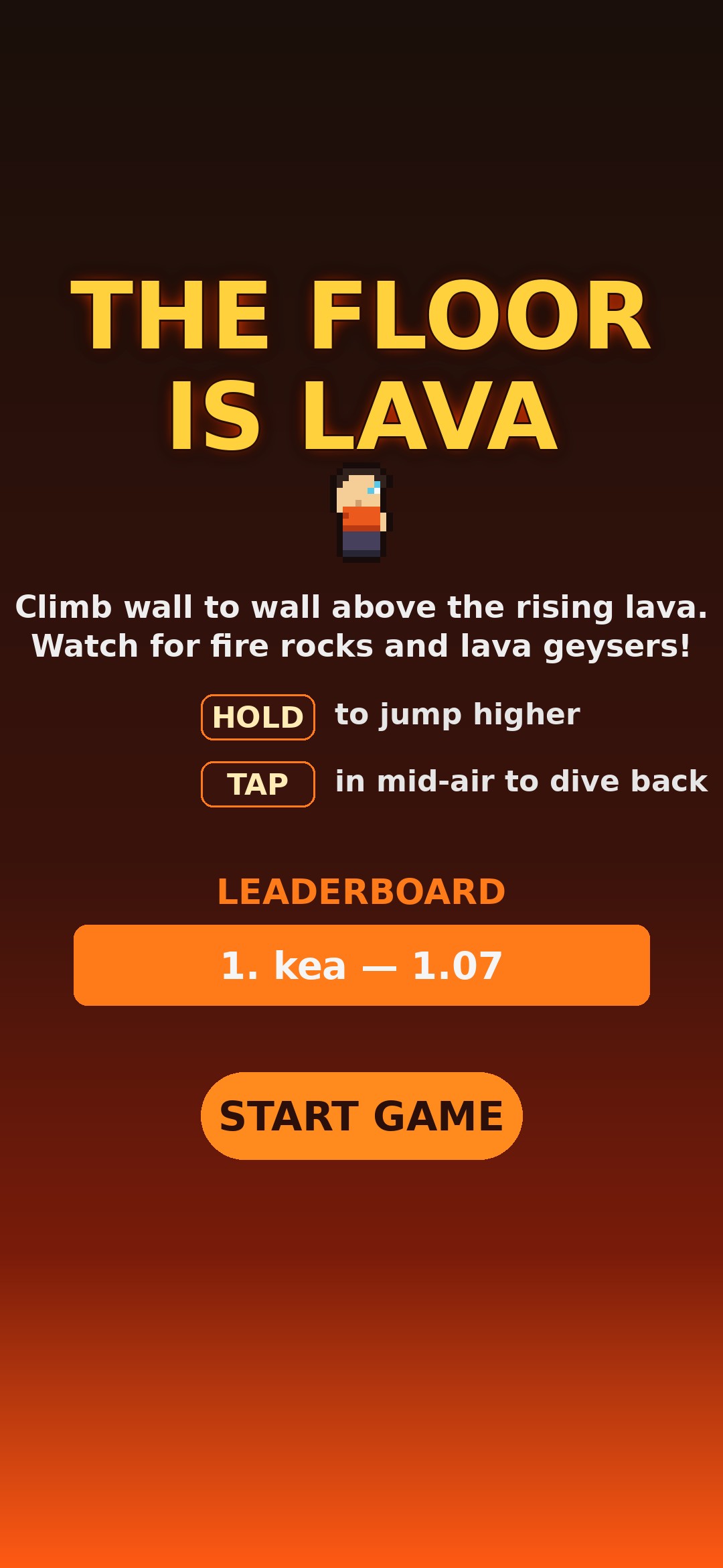 The Floor Is Lava main menu