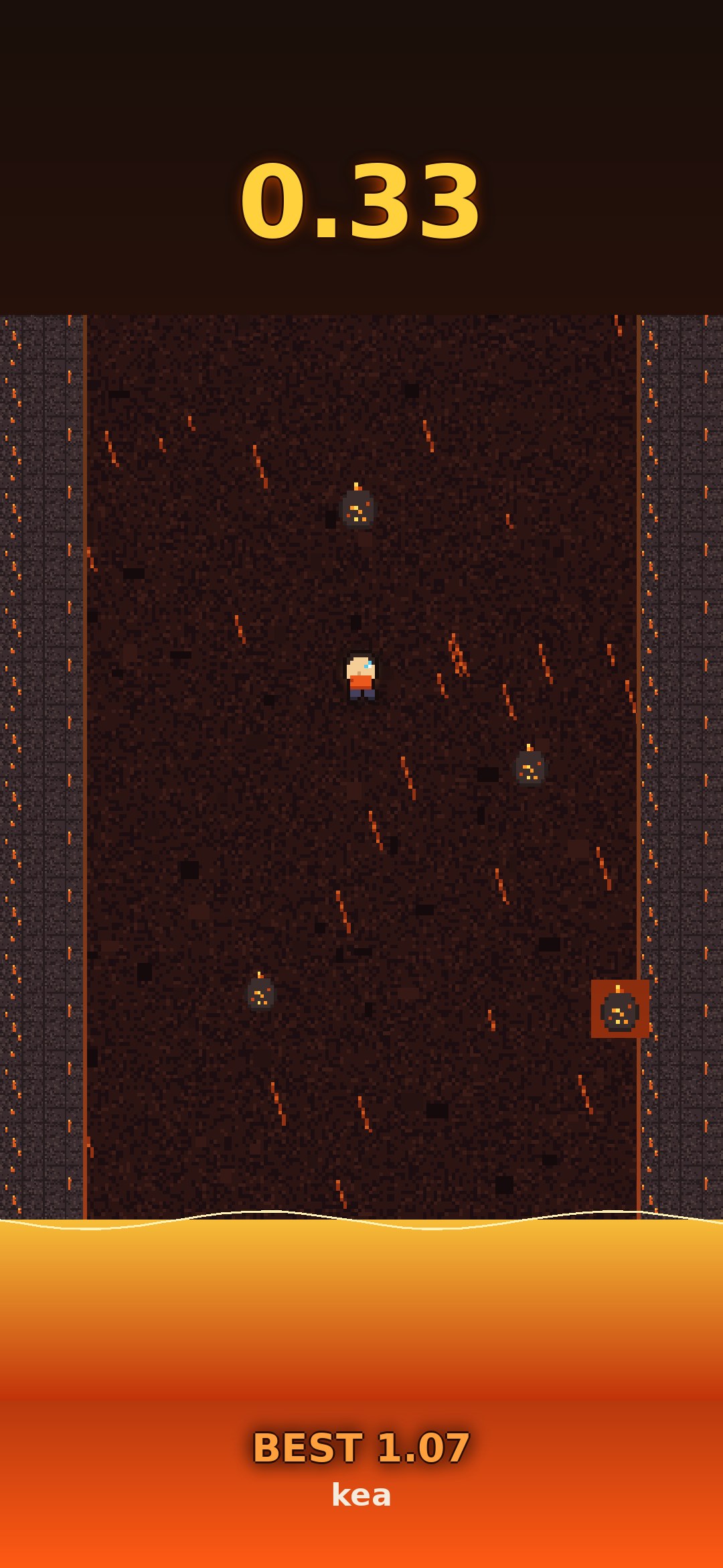Dodging falling fire rocks